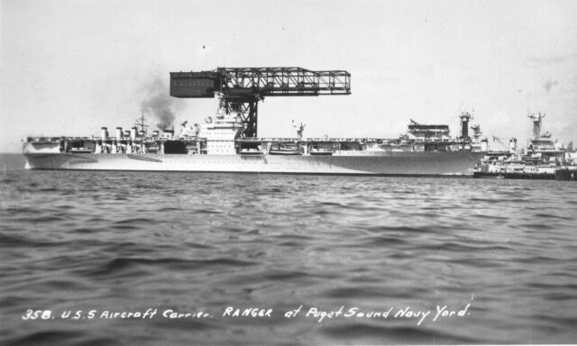 358. U.S.S. Aircraft Carrier. RANGER at Puget Sound Navy Yard. 
